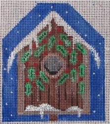click here to view larger image of Brown Bird House Ornament (hand painted canvases)