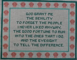 click here to view larger image of Senility Prayer (hand painted canvases)