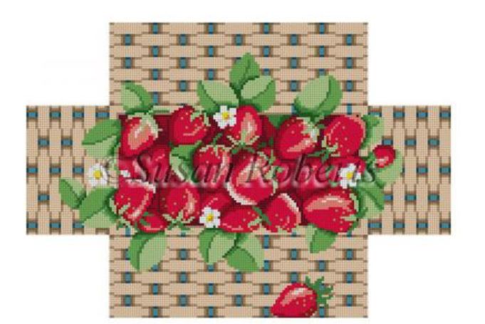 click here to view larger image of Basket of Strawberries Brick Cover  (hand painted canvases)