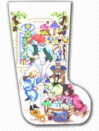 click here to view larger image of Toy Maker Stocking (hand painted canvases)