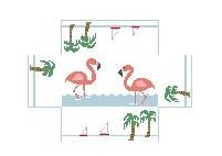 click here to view larger image of Brick Cover - Flamingos (hand painted canvases)