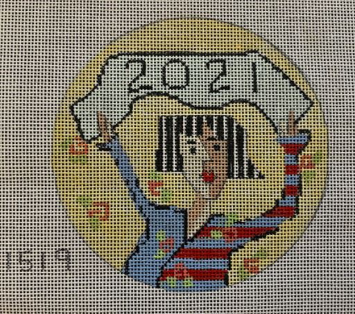 click here to view larger image of 2021 Girl Ornament (hand painted canvases)