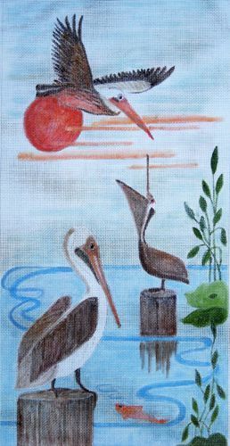 click here to view larger image of Pelicans (hand painted canvases)