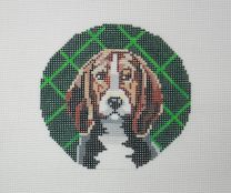 click here to view larger image of Beagle Round (hand painted canvases)