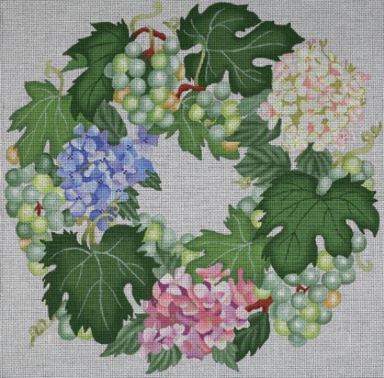 click here to view larger image of Green Grapes and Hydrangeas (hand painted canvases)