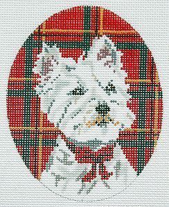 click here to view larger image of Westie Ornament (hand painted canvases)