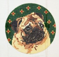 click here to view larger image of Pug Circular (hand painted canvases)
