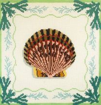 click here to view larger image of Scallop w/Seaweed Border (hand painted canvases)