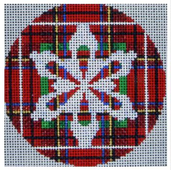 click here to view larger image of Snowflake on Stewart Plaid (hand painted canvases)