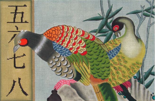 click here to view larger image of Asian Pheasants (hand painted canvases)