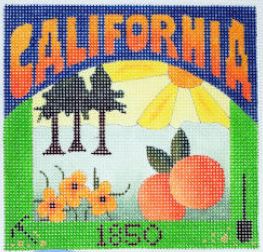 click here to view larger image of Postcard - California (hand painted canvases)