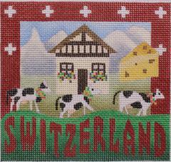 click here to view larger image of Postcard - Switzerland (hand painted canvases)
