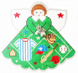 click here to view larger image of Baseball/Softball Star Angel - Charm included (hand painted canvases)
