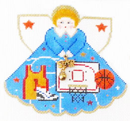 click here to view larger image of Basketball Star Angel - Charm included (hand painted canvases)