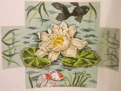 click here to view larger image of Lily Pond Brick Cover (hand painted canvases)