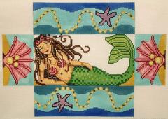 click here to view larger image of Mermaid Treasure Brick Cover   (hand painted canvases)