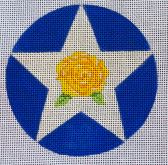 click here to view larger image of Texas Ornament - Yellow Rose (hand painted canvases)