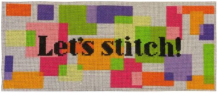 click here to view larger image of Mod Words - Let's Stitch (hand painted canvases)