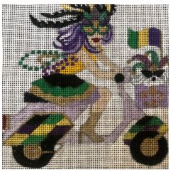click here to view larger image of Vespa Mardi Gras Girl (hand painted canvases)