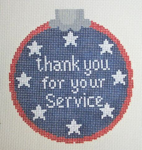 click here to view larger image of Thank You for Your Service -Blue/White (hand painted canvases)