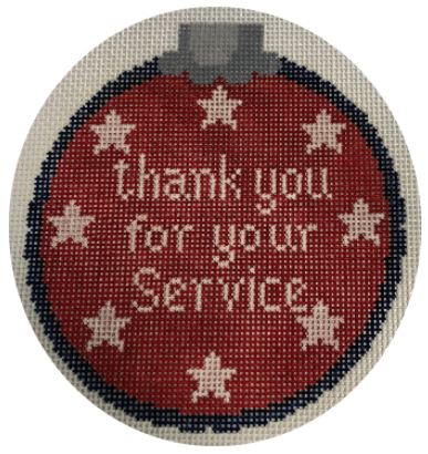 click here to view larger image of Thank You for Your Service - Red/White (hand painted canvases)