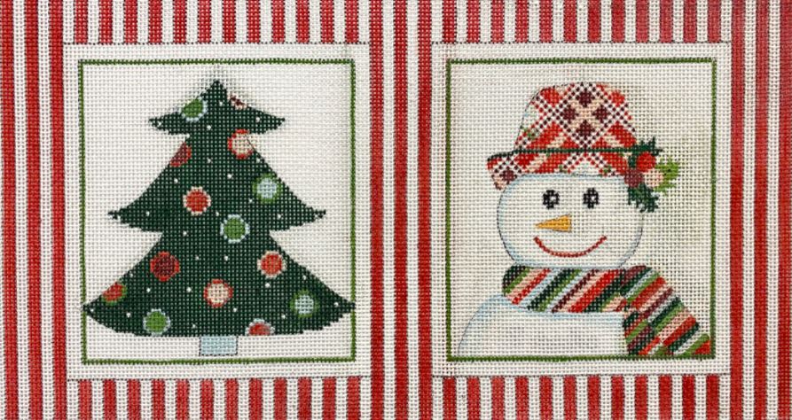 click here to view larger image of Snowman/Christmas Tree (hand painted canvases)