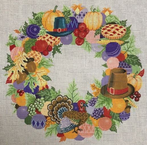 click here to view larger image of Thanksgiving Wreath  (hand painted canvases)