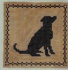 click here to view larger image of Sitting Lab (black on tan) (hand painted canvases)