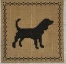click here to view larger image of Small Dog (black on tan) (hand painted canvases)