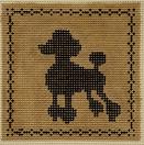 click here to view larger image of Poodle (black on tan) (hand painted canvases)