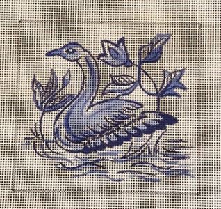 click here to view larger image of Delft Tiles - Swan (hand painted canvases)