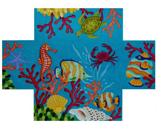 click here to view larger image of Down Under the Sea Brick Cover (hand painted canvases)