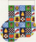 click here to view larger image of Thanksgiving Patchwork Mini Sock (hand painted canvases)
