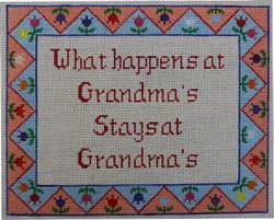 click here to view larger image of What Happens at Grandmas  (hand painted canvases)