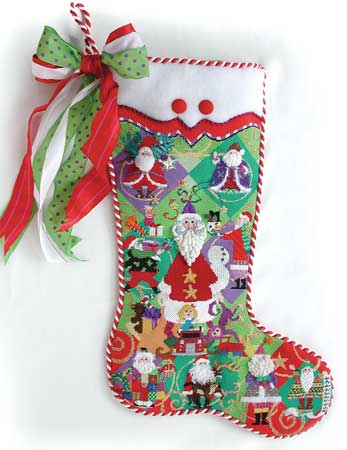 click here to view larger image of Believe in Santa Stocking w/Stitch Guide (hand painted canvases)