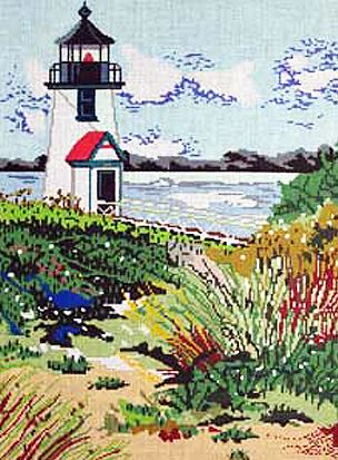 click here to view larger image of Lighthouse Scene (hand painted canvases)