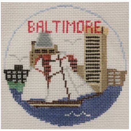 click here to view larger image of Baltimore Round (hand painted canvases)