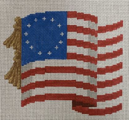 click here to view larger image of Patriotic Ornaments - Flag (hand painted canvases)