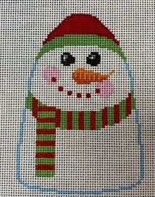 click here to view larger image of Pudgy Snowman Ornament (hand painted canvases)