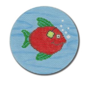 click here to view larger image of Red Fish w/Earmuffs  (hand painted canvases)