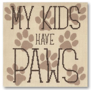 click here to view larger image of My Kids have Paws (hand painted canvases)