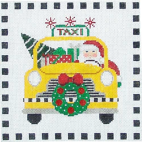 click here to view larger image of Taxi Santa (hand painted canvases)