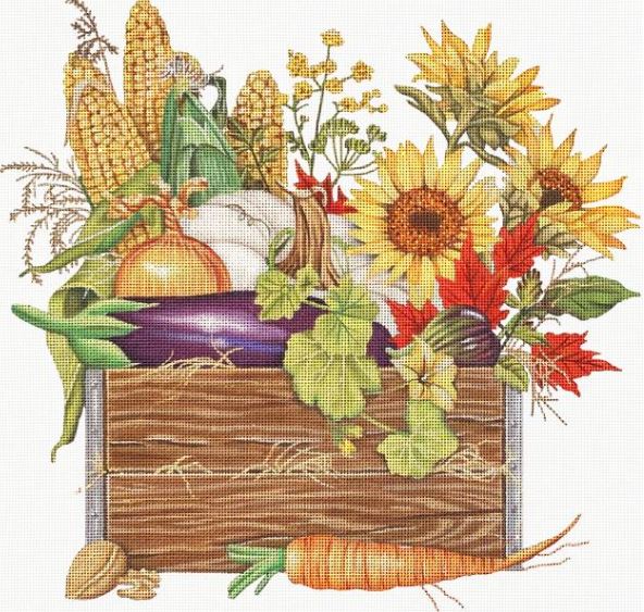 click here to view larger image of Autumn Harvest Crate (hand painted canvases)