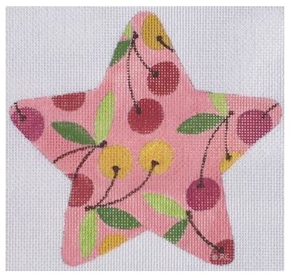 click here to view larger image of Cherries Star (hand painted canvases)