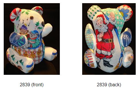 click here to view larger image of Holly Christmas Bear 3-D (hand painted canvases)