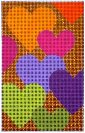 click here to view larger image of Candy Hearts  (hand painted canvases)