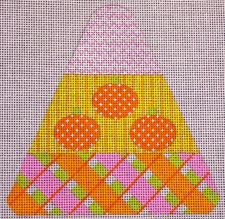 click here to view larger image of Candy Corn - Pumpkin Plaid (hand painted canvases)