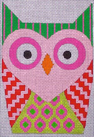 click here to view larger image of Holiday Owl (hand painted canvases)