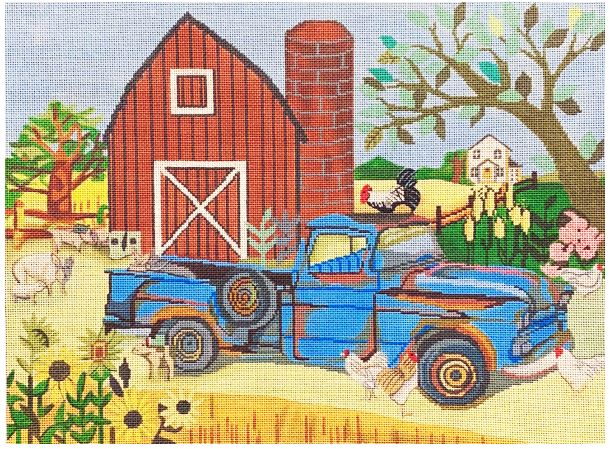 click here to view larger image of Red Barn/Blue Truck and More (hand painted canvases)