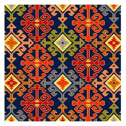 click here to view larger image of Anatolian Kilim Navy (hand painted canvases)
